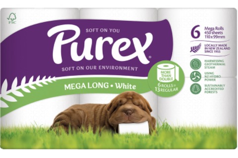 Purex Mega Long White 2 Ply Toilet Rolls 6pk
