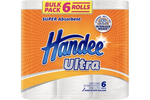 Handee Ultra 2 Ply Paper Towels 6 pack