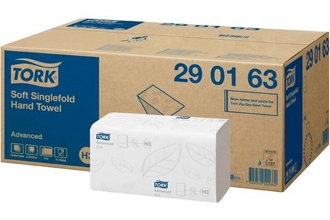 Tork H3 Advanced Singlefold Soft Hand Towels 290163