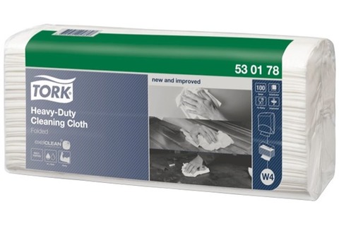 Tork 530 Heavy Duty Multipurpose Cleaning Cloths 380 x 420mm White 530178, Carton of 5