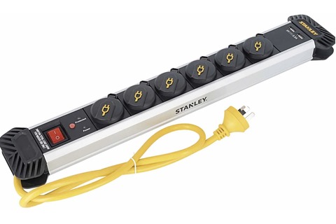 Stanley Powerboard With Two USB 10 amp Black and Yellow