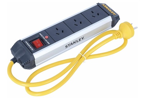 Stanley Powerboard 3 way 10 amp Black and Yellow