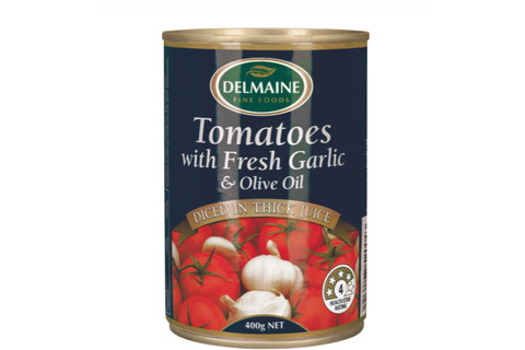 Delmaine Tomato with fresh garlic and olive oil 400g