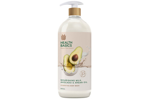 Health Basics Nourishing Milk Avocado & Argan Oil HYDRATING BODY WASH 650mL