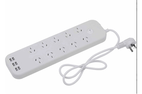 Black+Decker Surge Protection Powerboard 10 way with 6 USB