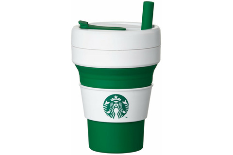 Starbucks Stojo Plastic Green Collapsible Cold Cup 16oz