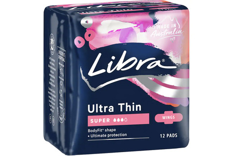 Libra Ultra Thin Pads Super With Wings 12pack