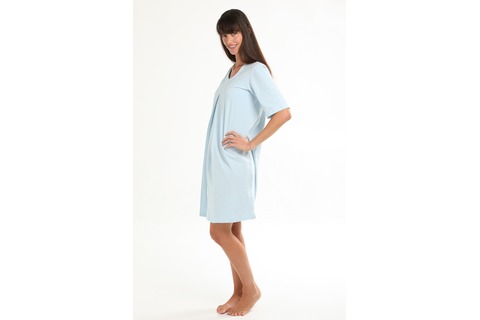Breastfeeding Night Shirt - Blue with Inbuilt Bra (L) size 14