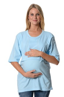 Maternity Night Shirt Long Sleeve - Feeding Holes
