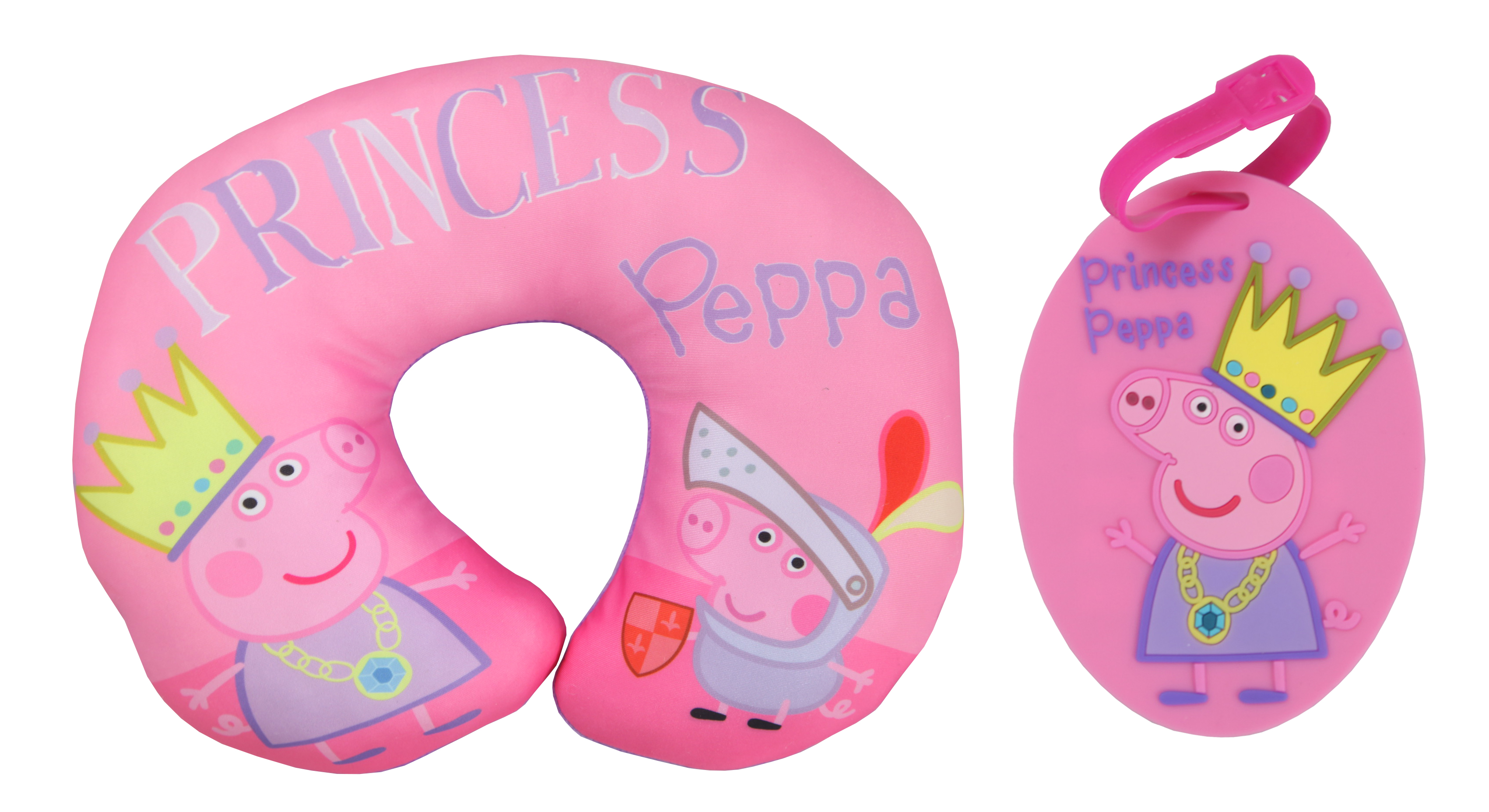 Peppa Pig Princess Travel Pillow with Luggage Tag