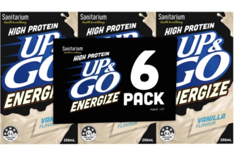 Sanitarium Up & Go Energize Breakfast Drink 250ml 6pk Vanilla