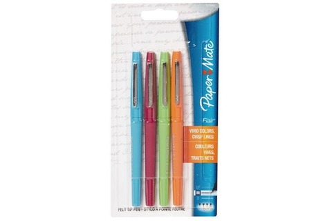 Paper Mate Flair Pens Assortment Fashion Colours 4 Pack