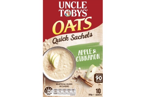 Uncle Tobys Quick Sachets Oat Singles 10pk*