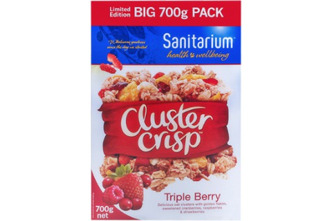 Sanitarium Cluster Crisp Cereal - Triple Berry 700g Limited Edition