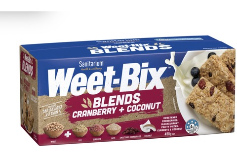 Sanitarium Weetbix Wheat Biscuits Cranberry & Coconut 450g